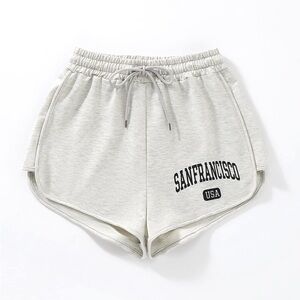 SHEIN EZwear Letter Graphic Drawstring Waist Shorts